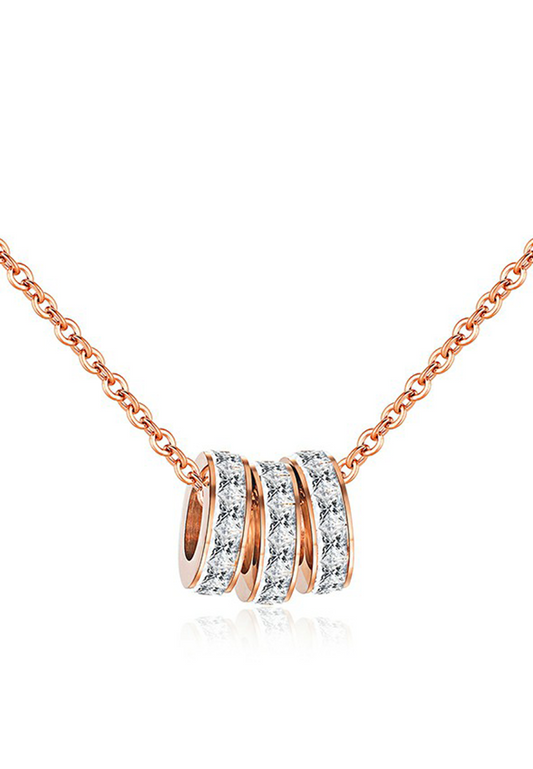 프릴리테어 3개의 미니 링 지르코니아 목걸이