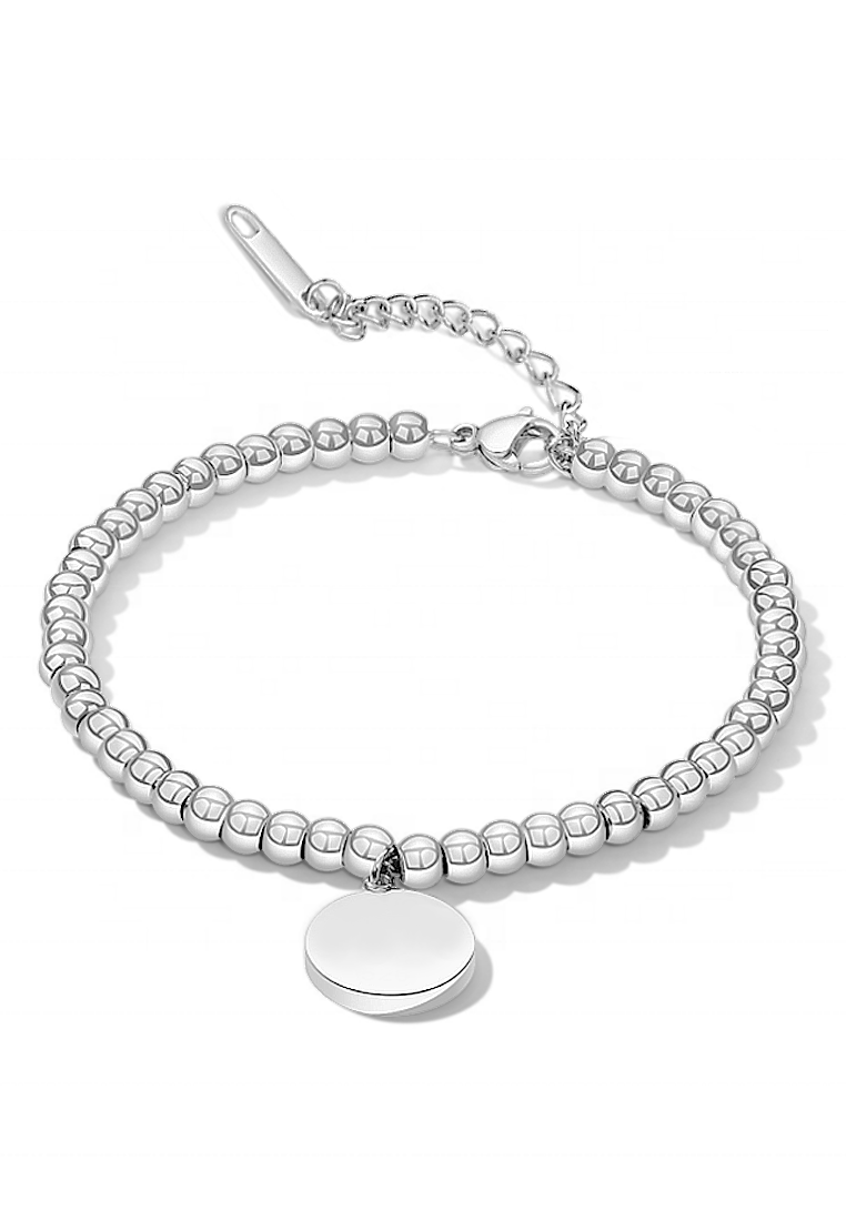 메달리온 라운드 각인 가능한 펜던트 페르시 볼 체인 팔찌