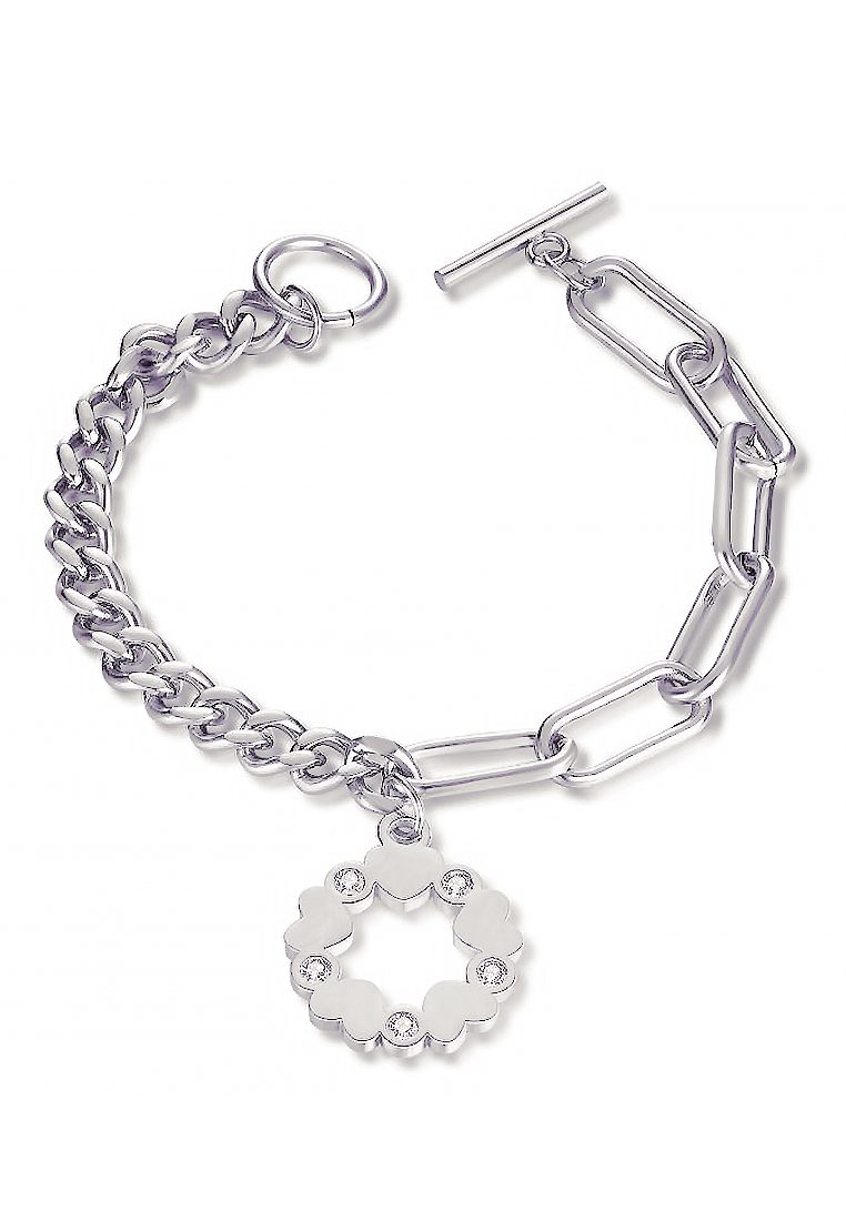 비너스 CZ 사랑의 화환 펜던트 토글 걸쇠 팔찌