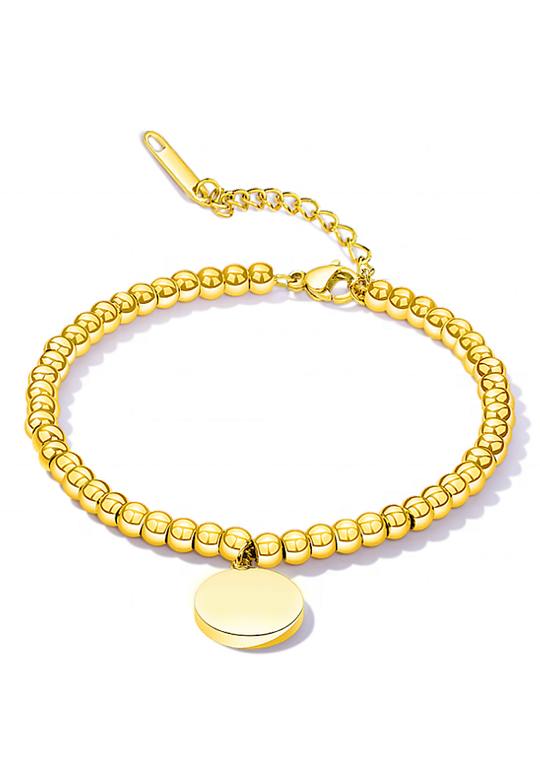 메달리온 라운드 각인 가능한 펜던트 페르시 볼 체인 팔찌