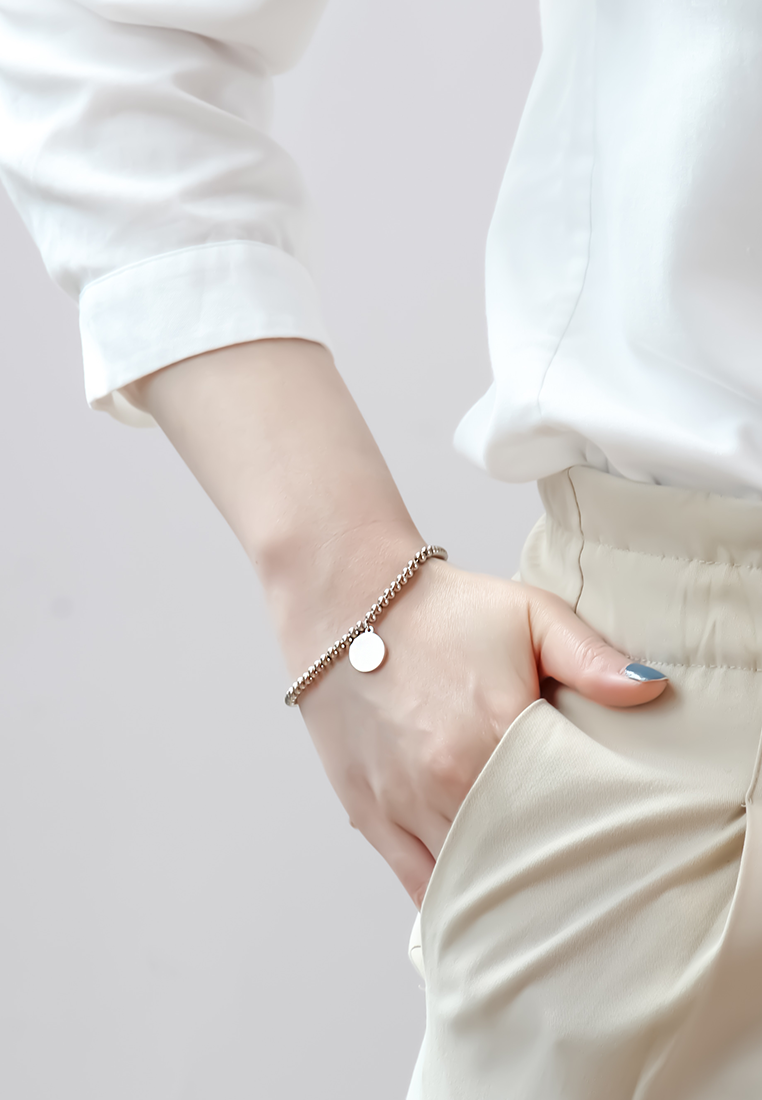 메달리온 라운드 각인 가능한 펜던트 페르시 볼 체인 팔찌