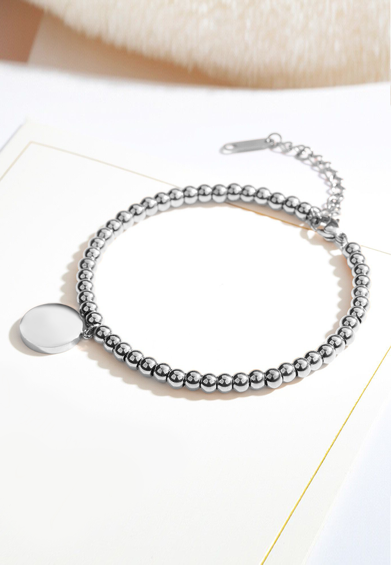 메달리온 라운드 각인 가능한 펜던트 페르시 볼 체인 팔찌